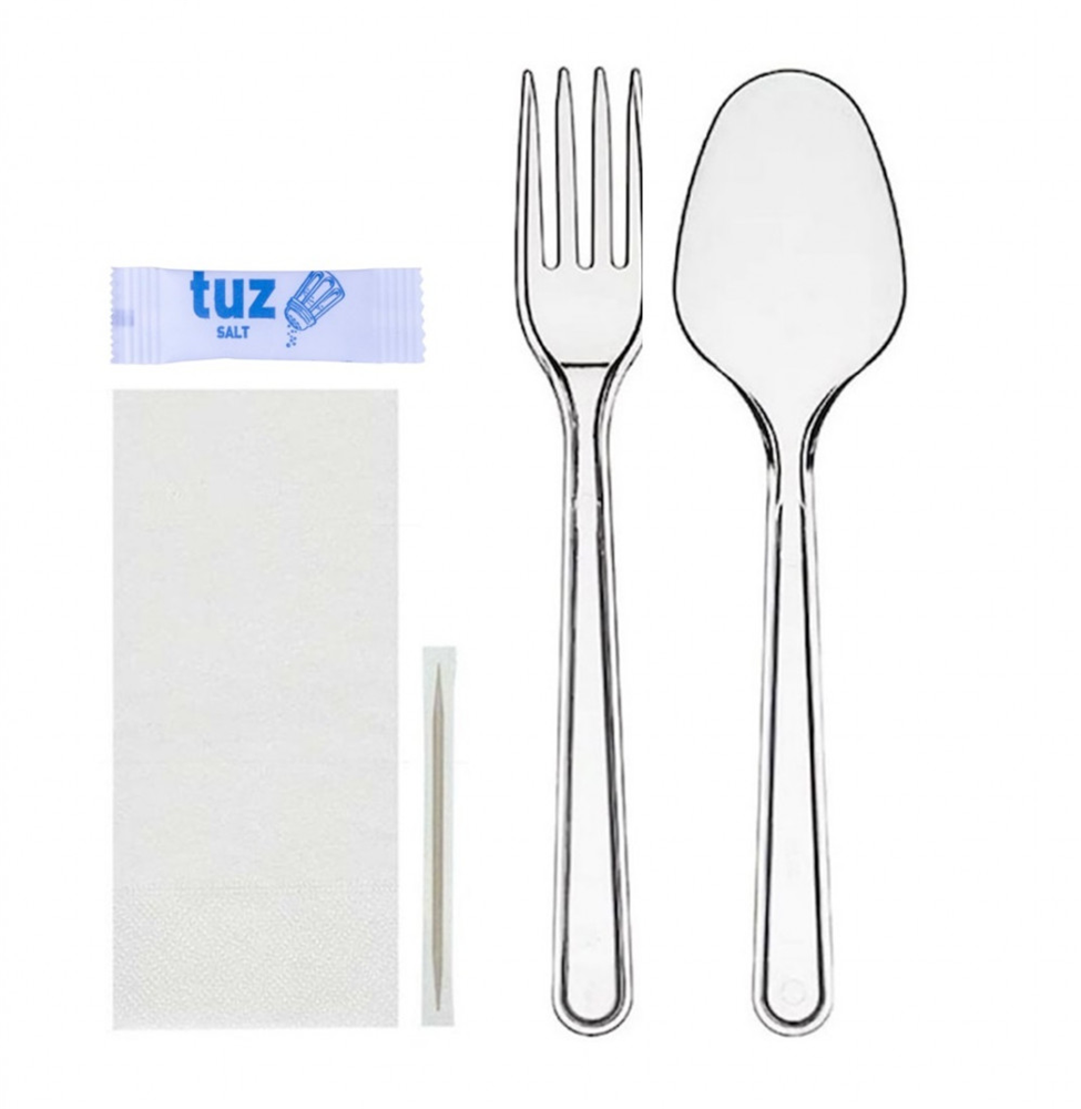 PAKET SETİ KAŞIK- ÇATAL (5 PARÇA) (100 ADET)